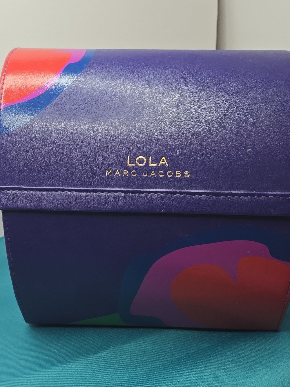 Marc Jacobs LOLA Purple Floral Print Crossbody Bag
